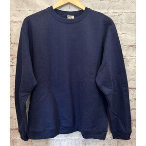 Hanes Sweatshirt Adult M New Vintage Everfit Blank Y2K Navy Blue